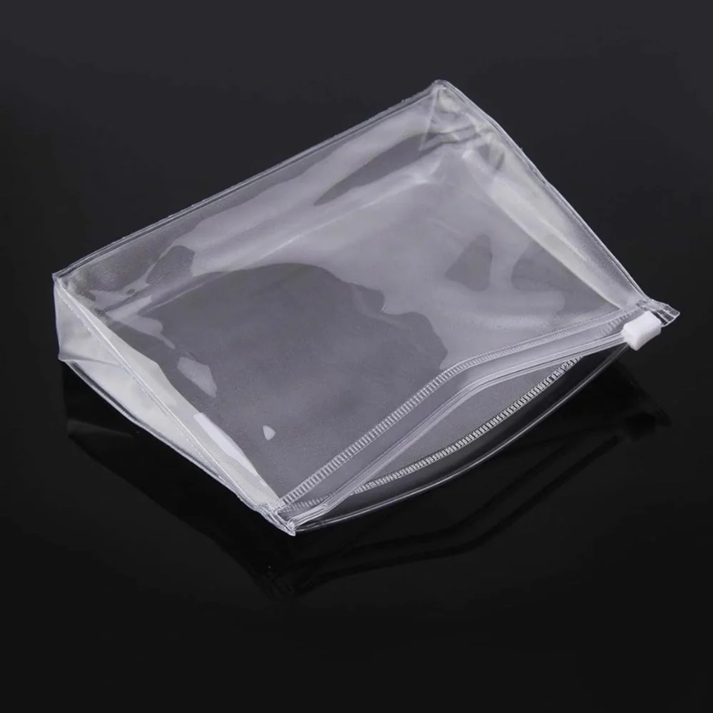 6 Small Clear Plastic Cosmetic Travel Bag Pouch Case w Zipper Toiletries Makeup